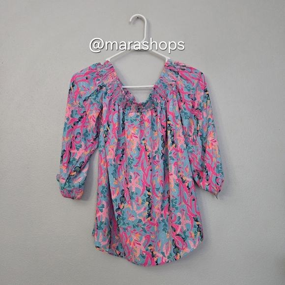 Maryellen Off-the-shoulder Top In Multi Seaweed Samba - Picture 3 of 7